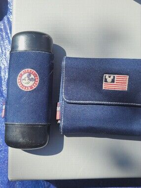 Disney Navy Blue Women's Wallet with Mickey Patch and Flag Accent